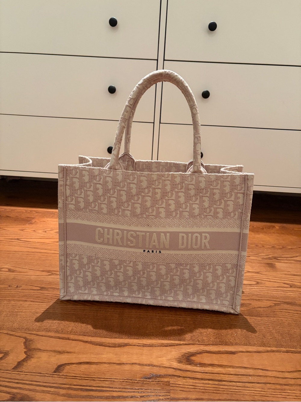 Dior Large Book Tote – Pink Oblique Embroidery